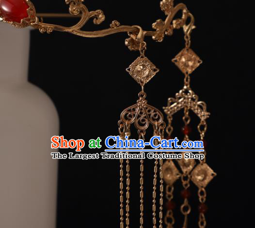 Chinese Traditional Hanfu Hair Accessories Ancient Empress Dragon Hair Crown Classical Wedding Pearls Phoenix Coronet Handmade Ming Dynasty Headdress