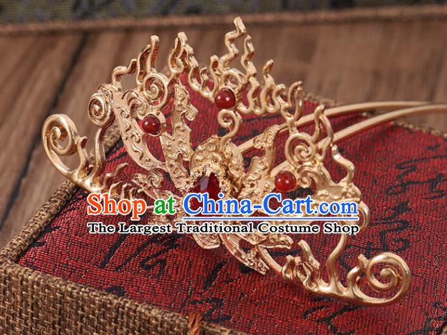 Chinese Handmade Ming Dynasty Headdress Traditional Hanfu Hair Accessories Ancient Empress Headpieces Classical Wedding Hair Crown and Hairpins