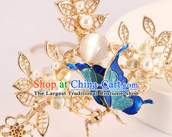 Chinese Traditional Hanfu Hair Accessories Ancient Princess Headpieces Classical Wedding Tassel Hairpins Handmade Ming Dynasty Hair Sticks