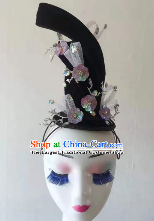 Handmade Chinese Classical Dance Hair Accessories Flying Apsaras Dance Headpieces Beauty Dance Wigs Chignon
