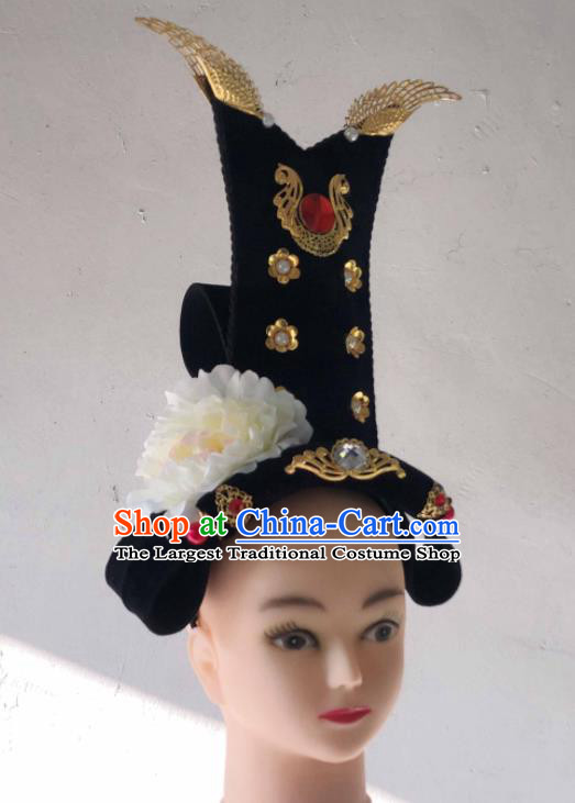 Handmade Chinese Court Dance Hairpieces Classical Dance Wigs Chignon Hanfu Dance Hair Accessories