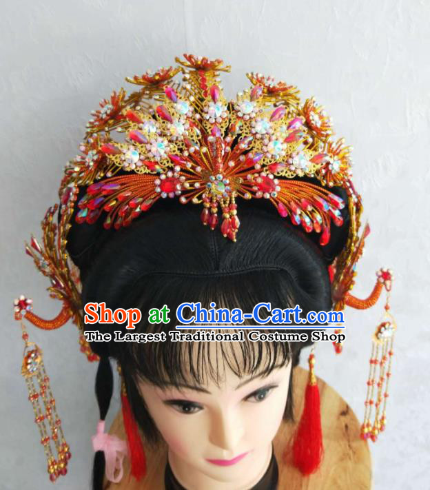 Chinese Ancient Empress Headdress Peking Opera Hua Tan Headpieces Beijing Opera Diva Phoenix Coronet