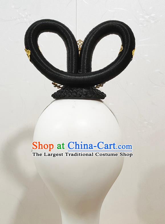 Chinese Classical Dance Wigs Chignon Woman Solo Dance Hair Accessories Goddess Dance Hairpieces