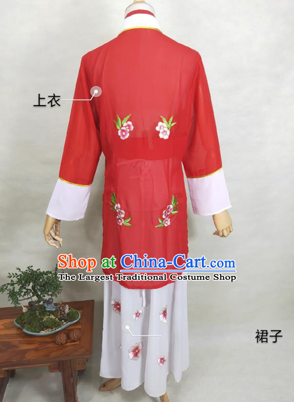 China Beijing Opera Hua Tan Red Uniforms Ancient Young Beauty Clothing Peking Opera Diva Dress