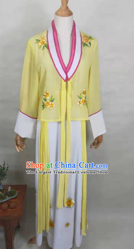 China Peking Opera Hua Tan Costumes Beijing Opera Actress Yellow Dress Uniforms Ancient Young Lady Clothing