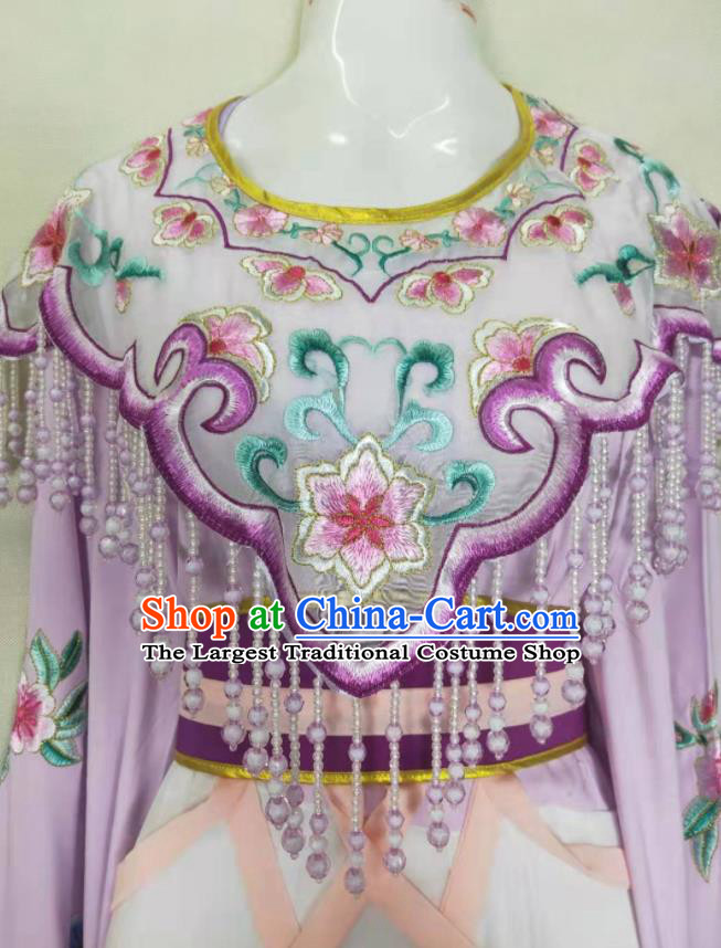 China Ancient Fairy Clothing Peking Opera Actress Costumes Beijing Opera Hua Tan Dress Shaoxing Opera Princess Purple Uniforms