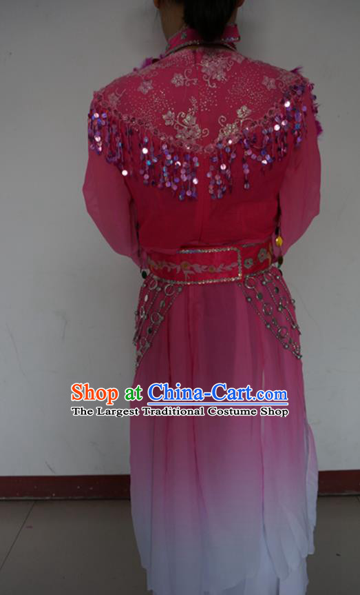 China Flower Drum Opera Garment Opera Liu Hai Cuts Firewood Hu Xiuying Clothing Peking Opera Actress Pink Dress