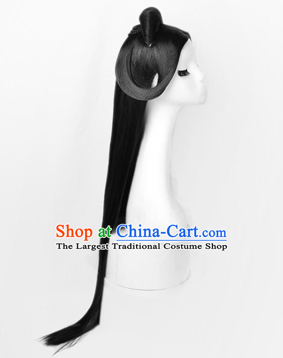 Chinese Ancient Princess Headdress Jin Dynasty Palace Lady Hairpieces Traditional Hanfu Dance Wigs Chignon
