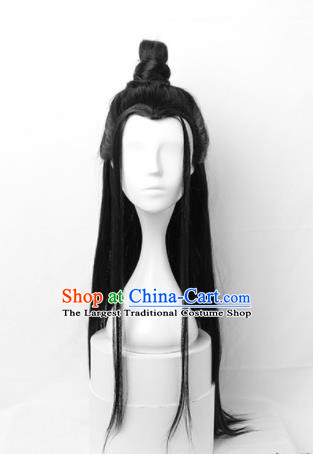 Chinese Traditional Cosplay Childe Headdress Ancient Young Male Hairpieces Ming Dynasty Crown Prince Wigs