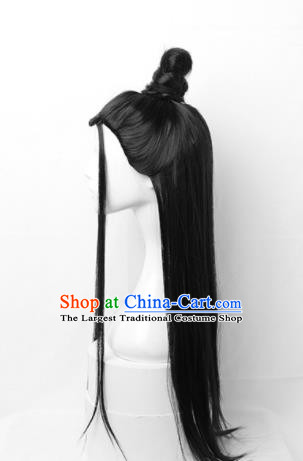 Chinese Traditional Cosplay Childe Headdress Ancient Young Male Hairpieces Ming Dynasty Crown Prince Wigs