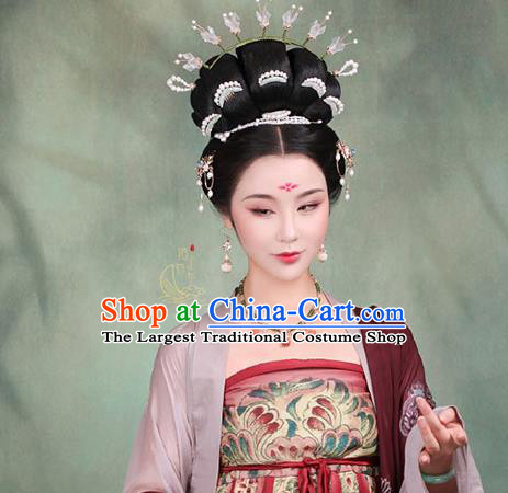 Chinese Traditional Hanfu Wigs Chignon Ancient Court Woman Headdress Tang Dynasty Imperial Concubine Hairpieces