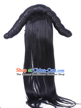 Chinese Ancient Fairy Headdress Ming Dynasty Princess Hairpieces Traditional Film Ghost Story Nie Xiaoqian Wigs Chignon