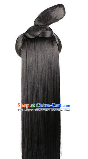 Chinese Traditional Hanfu Court Dance Wigs Chignon Ancient Princess Headdress Han Dynasty Palace Woman Hairpieces