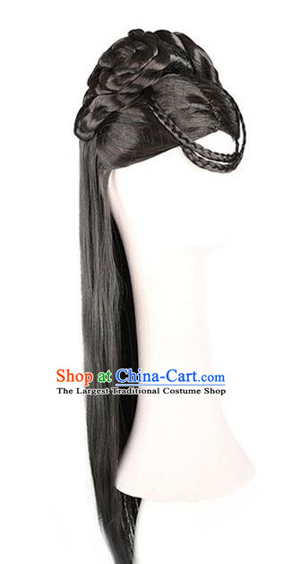 Chinese Traditional Hanfu Dance Wigs Chignon Ancient Court Woman Headdress Song Dynasty Princess Hairpieces