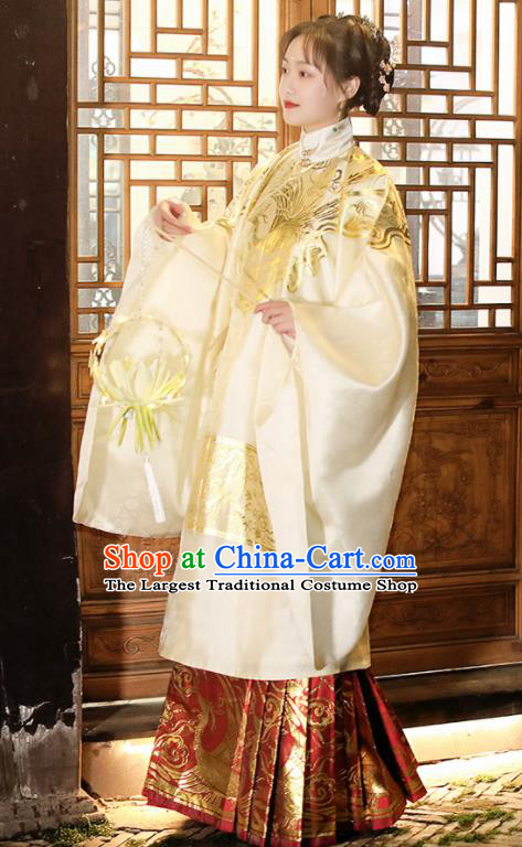 China Ancient Patrician Woman Garment Costumes Ming Dynasty Historical Clothing Traditional Hanfu Dresses