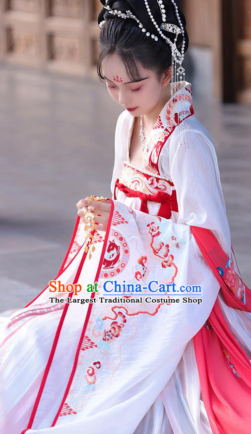 China Tang Dynasty Princess Historical Clothing Traditional Pink Hanfu Dress Ancient Royal Infanta Garment Costumes