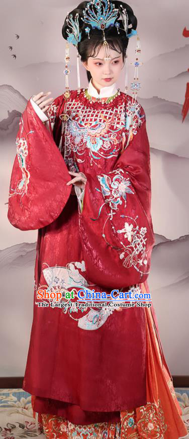 China Traditional Wedding Hanfu Dresses Ancient Imperial Consort Garment Costumes Ming Dynasty Court Woman Historical Clothing