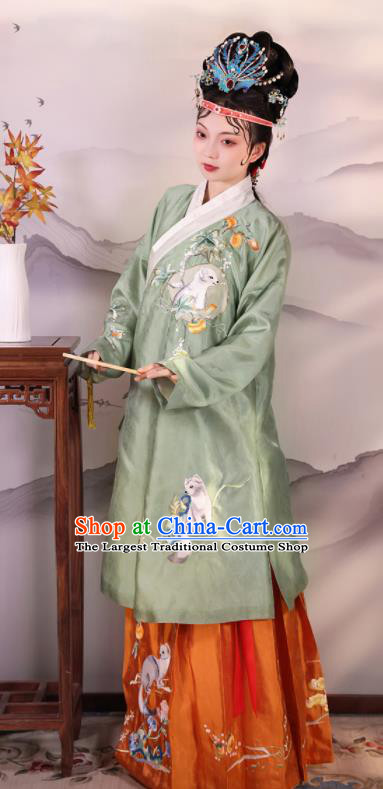 China Ming Dynasty Young Mistress Historical Clothing Traditional Hanfu Dresses Ancient Noble Woman Garment Costumes