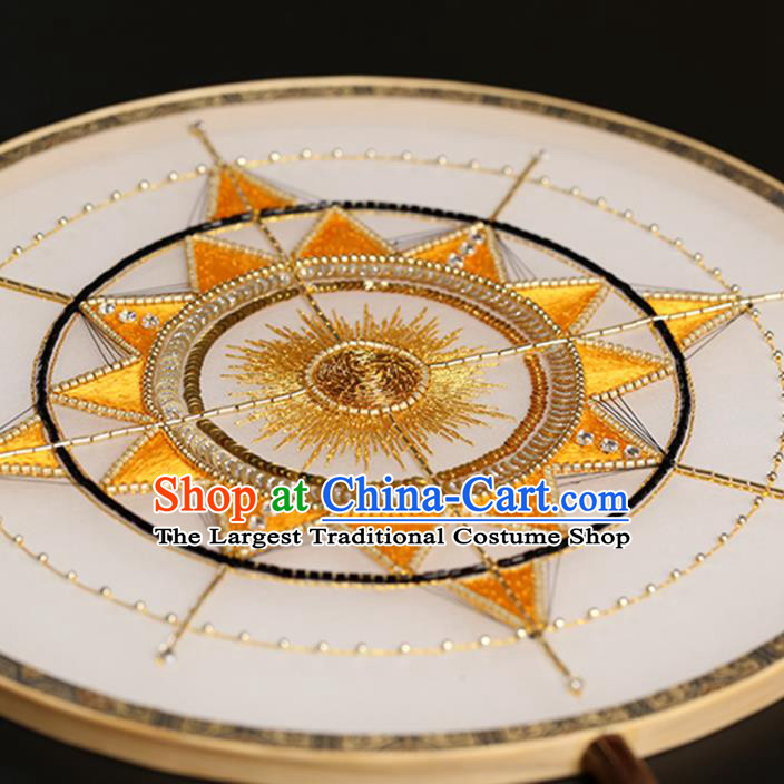 China Classical Dance Embroidered Fan Handmade Silk Palace Fan Traditional Hanfu Circular Fans