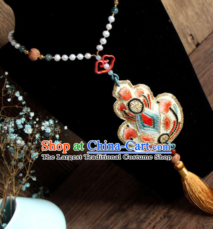 Handmade China Embroidered Gourd Necklet Classical Qipao Necklace Accessories