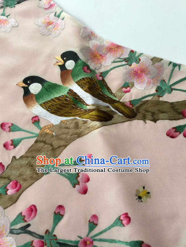 Chinese Suzhou Embroidery Begonia Bird Bellyband Traditional Orange Silk Stomachers Clothing National Woman Cheongsam Underwear