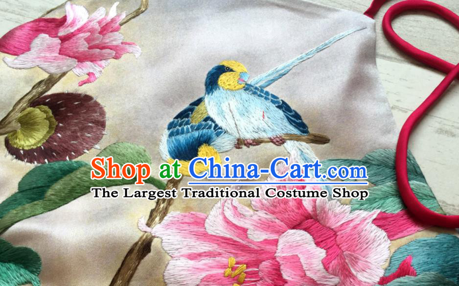Chinese National Woman Cheongsam Underwear Suzhou Embroidery Flowers Bellyband Traditional Silk Stomachers Clothing