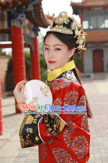 Chinese Ancient Empress Red Dress Drama Ruyi Royal Love in the Palace Garment Costume Qing Dynasty Queen Wedding Clothing