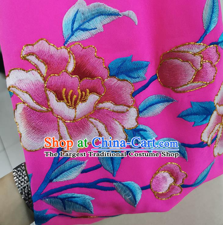 Chinese Yue Opera Actress Clothing Ancient Palace Princess Embroidered Rosy Dress Beijing Opera Diva Garment Costumes