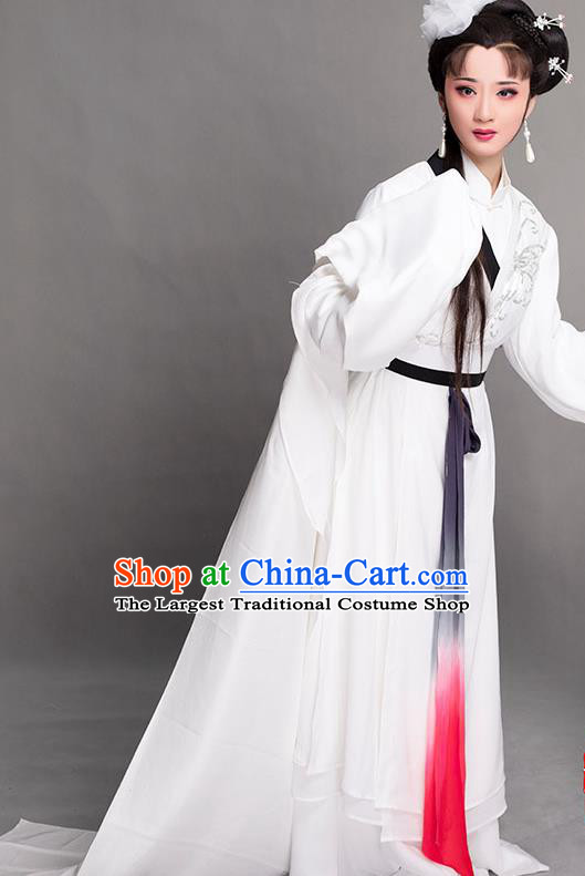 Chinese Beijing Opera Hua Tan Garment Costumes Yue Opera Diva Clothing Ancient Distress Woman Water Sleeve Dress