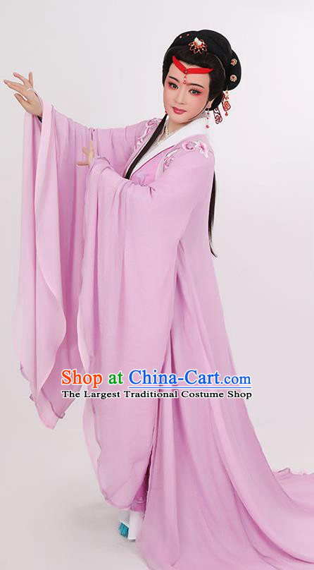 Chinese Yue Opera Actress Clothing Ancient Empress Lilac Hanfu Dress Beijing Opera Hua Tan Garment Costumes