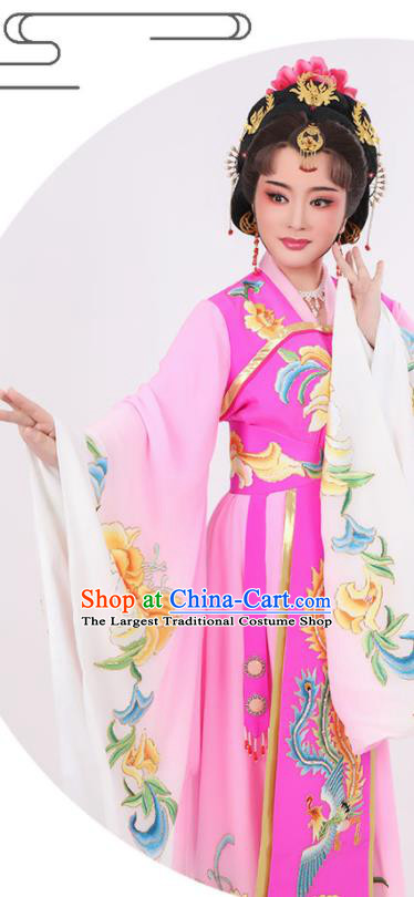 Chinese Yue Opera Queen Clothing Ancient Court Empress Rosy Dress Beijing Opera Diva Garment Costumes