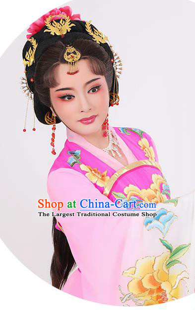 Chinese Yue Opera Queen Clothing Ancient Court Empress Rosy Dress Beijing Opera Diva Garment Costumes
