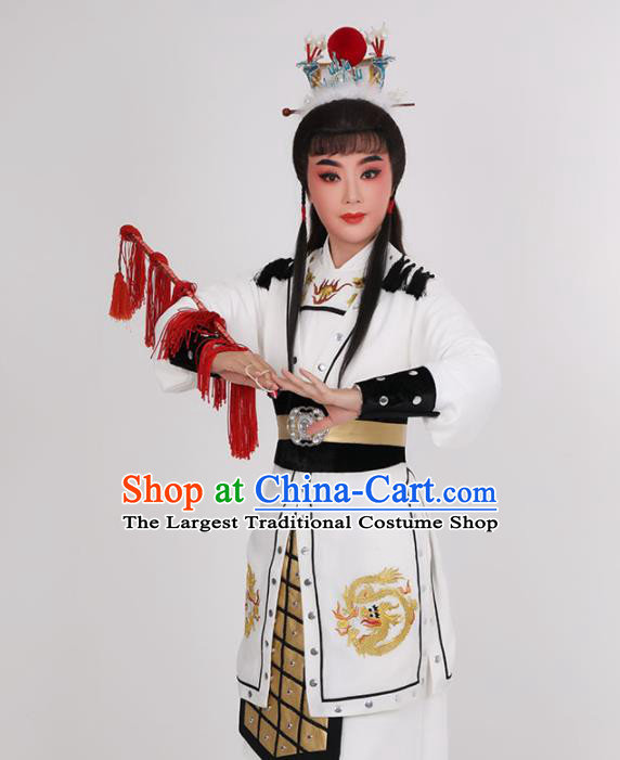 Chinese Beijing Opera Takefu Uniforms Yue Opera Young General Lu Wenlong Clothing Opera Warrior Armor Costume