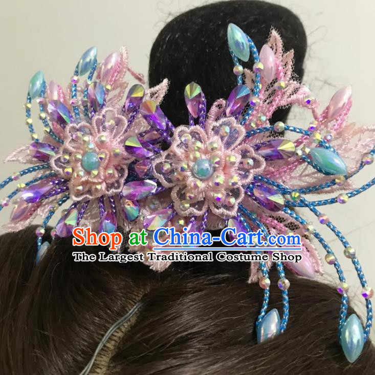 Chinese Gezi Opera Actress Hair Accessories Peking Opera Hua Tan Hair Claw Traditional Beijing Opera Diva Headpieces