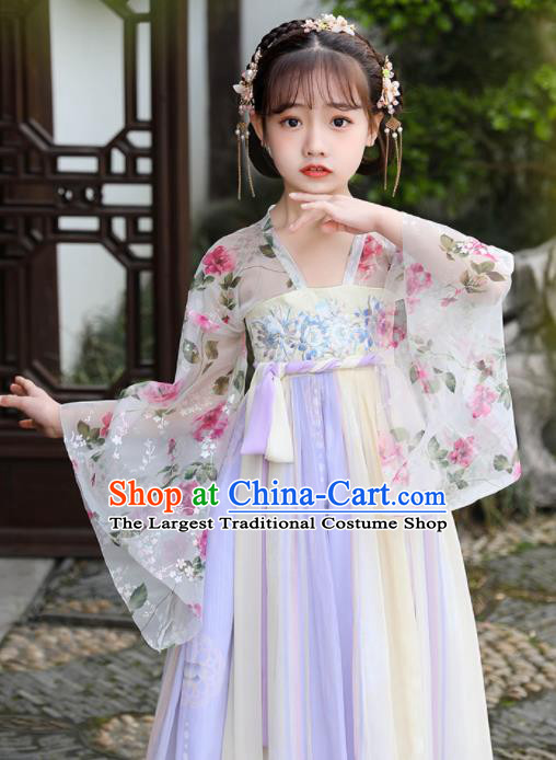 China Ancient Girl Fairy Fashion Costumes Traditional Dance Clothing Children Hanfu Dress