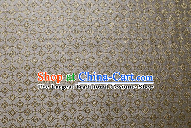China Hanfu Silk Damask Jacquard Tapestry Traditional Tang Suit Fabric Grey Copper Pattern Brocade Material