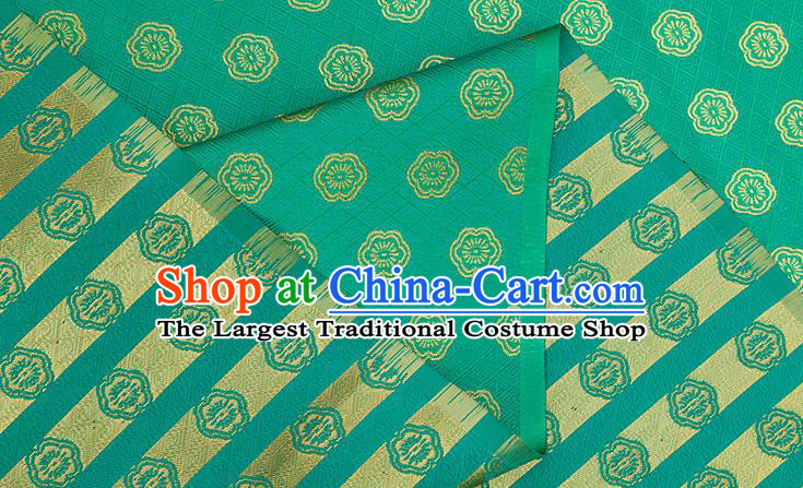 China Jacquard Satin Tapestry Traditional Cheongsam Textile Material Classical Plum Blossom Pattern Green Brocade Fabric Tang Suit Silk Damask