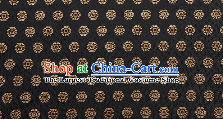 China Traditional Cheongsam Fabric Material Classical Plum Blossom Pattern Black Brocade Tang Suit Silk Damask Jacquard Tapestry