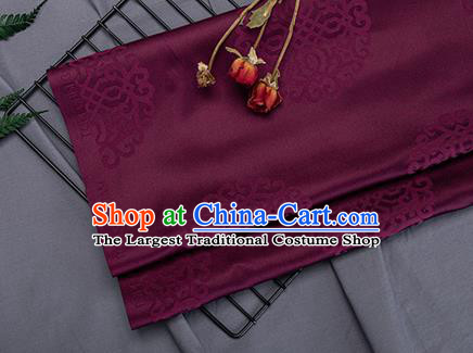 China Tang Suit Damask Jacquard Silk Tapestry Traditional Mongolian Robe Fabric Classical Lucky Pattern Purple Brocade