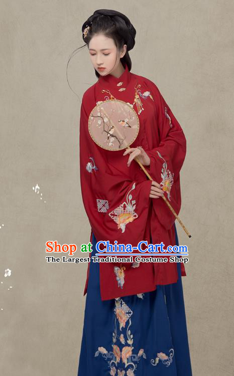 China Traditional Historical Clothing Ancient Noble Lady Garment Costumes Ming Dynasty Patrician Female Hanfu Dress