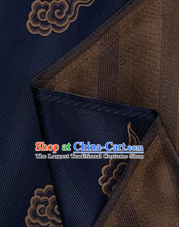 China Jacquard Cloud Pattern Tapestry Traditional Mongolian Robe Silk Fabric Navy Blue Brocade Tang Suit Satin Damask