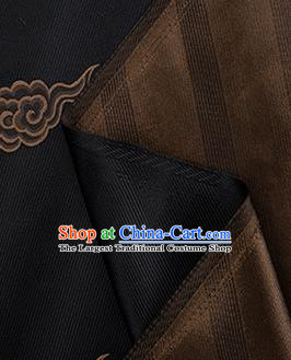 China Black Brocade Tang Suit Satin Damask Jacquard Cloud Pattern Tapestry Traditional Mongolian Robe Silk Fabric