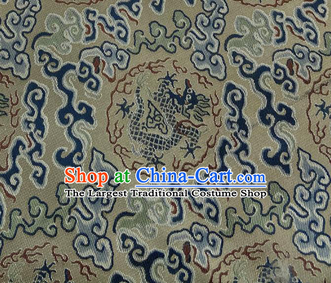 China Traditional Hanfu Silk Fabric Tibetan Robe Yellow Song Brocade Tang Suit Damask Classical Dragon Pattern Satin Tapestry