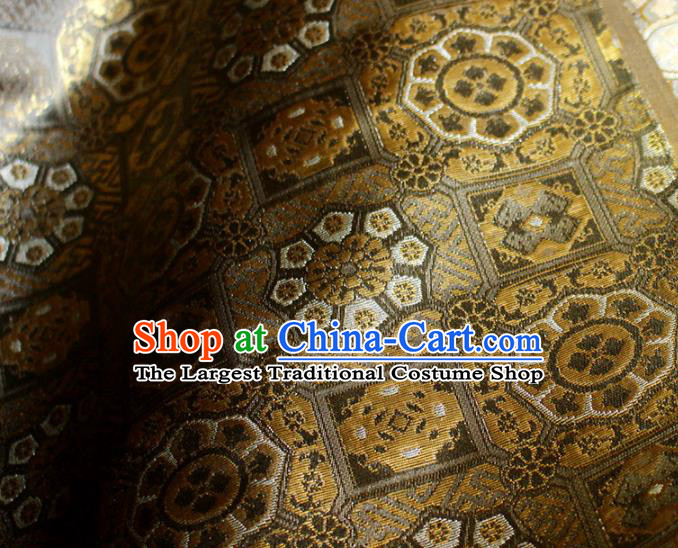 China Tang Suit Damask Classical Pattern Satin Tapestry Traditional Hanfu Silk Fabric Jacquard Golden Brocade