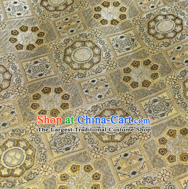 China Tang Suit Damask Classical Pattern Satin Tapestry Traditional Hanfu Silk Fabric Jacquard Golden Brocade