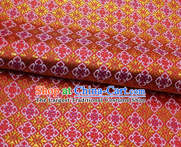 China Mongolian Robe Satin Damask Classical Pattern Red Tapestry Material Traditional Silk Fabric Jacquard Brocade