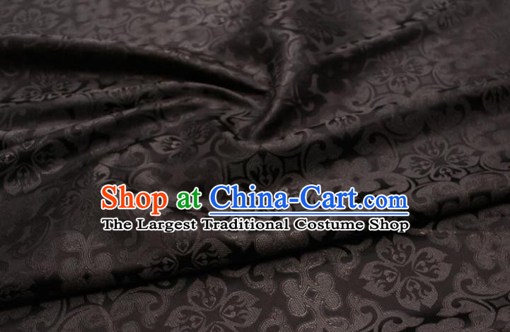 China Traditional Tang Suit Silk Fabric Cheongsam Jacquard Brown Brocade Classical Plum Pattern Satin Damask Tapestry Material