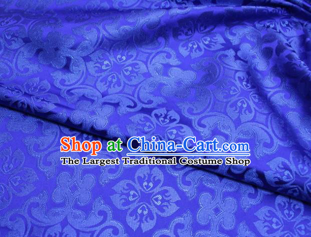 China Classical Plum Pattern Satin Damask Tapestry Material Traditional Tang Suit Silk Fabric Cheongsam Jacquard Royalblue Brocade