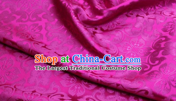China Traditional Silk Fabric Tang Suit Jacquard Rosy Brocade Material Classical Plum Pattern Cheongsam Tapestry Satin Damask