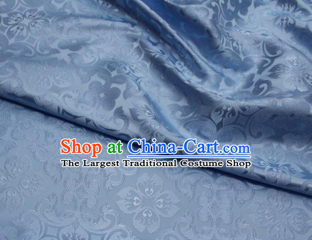 China Tang Suit Jacquard Brocade Material Classical Plum Pattern Cheongsam Tapestry Blue Satin Damask Traditional Silk Fabric